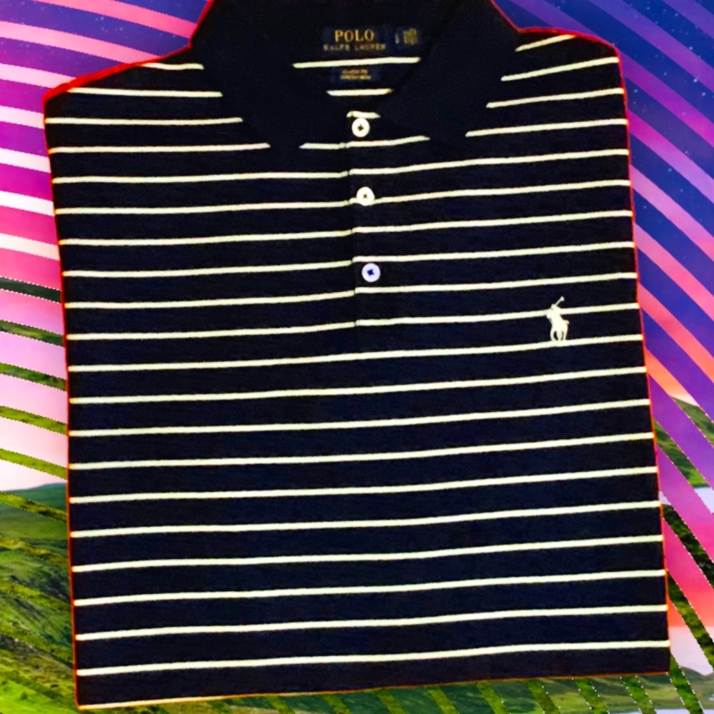 POLO RALPH LAUREN Custom slim striped short sleeve polo shirt